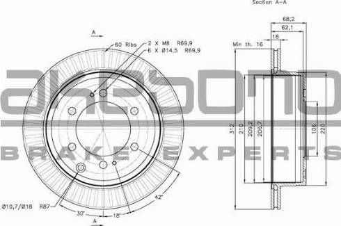 Akebono BN-1304 - Kočioni disk www.molydon.hr