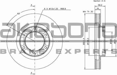 Akebono BN-1301E - Kočioni disk www.molydon.hr