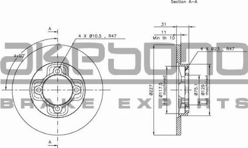 Akebono BN-1302E - Kočioni disk www.molydon.hr