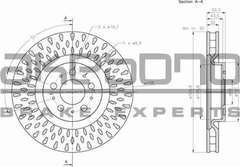 Akebono BN-1307E - Kočioni disk www.molydon.hr