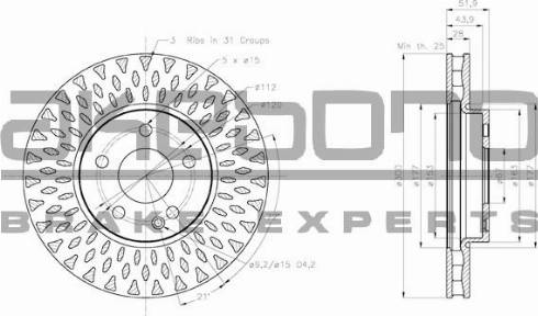 Akebono BN-1315 - Kočioni disk www.molydon.hr