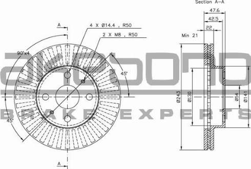 Akebono BN-1330 - Kočioni disk www.molydon.hr