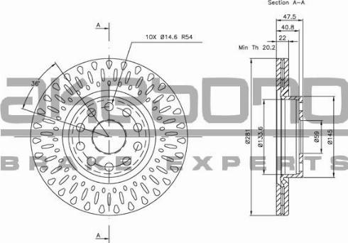 Akebono BN-1244E - Kočioni disk www.molydon.hr