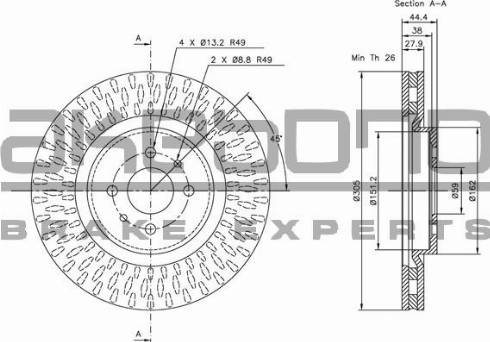 Akebono BN-1246 - Kočioni disk www.molydon.hr