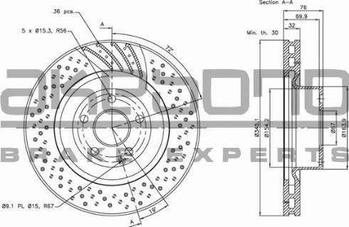 Akebono BN-1239E - Kočioni disk www.molydon.hr