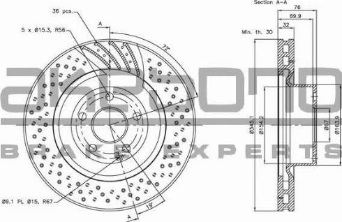 Akebono BN-1239 - Kočioni disk www.molydon.hr