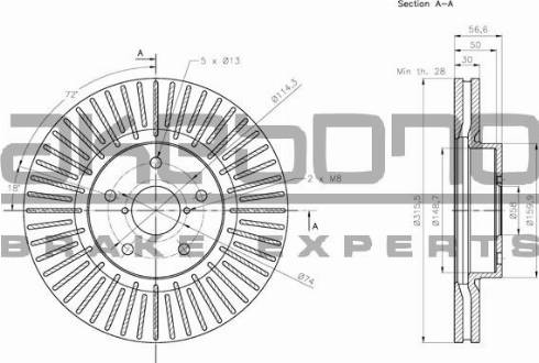 Akebono BN-1275E - Kočioni disk www.molydon.hr