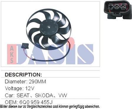 AKS Dasis 048001N - Ventilator, hladjenje motora www.molydon.hr