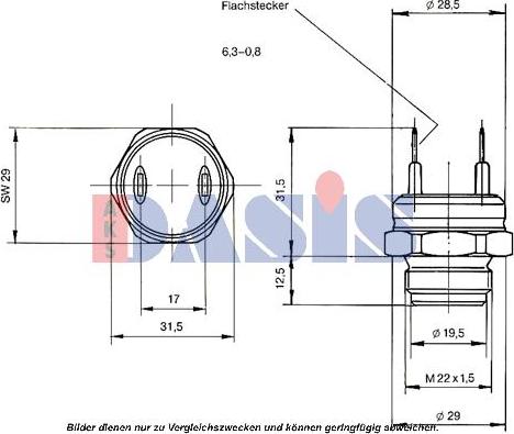 AKS Dasis 751041N - Senzor, temperatura rashladne tekućinu www.molydon.hr