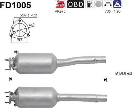 AS-PL FD1005 - DPF filter, filter čestica www.molydon.hr