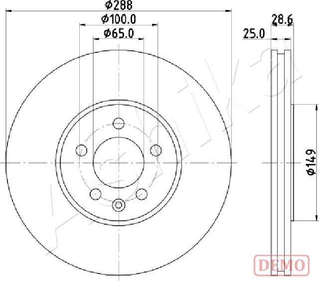 Ashika 60-00-0950C - Kočioni disk www.molydon.hr