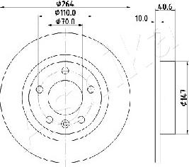 Ashika 61-00-0400 - Kočioni disk www.molydon.hr