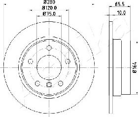 Ashika 61-00-0100 - Kočioni disk www.molydon.hr