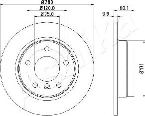 Ashika 61-00-0107 - Kočioni disk www.molydon.hr