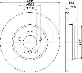 Ashika 61-00-0115 - Kočioni disk www.molydon.hr