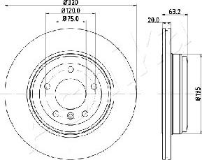 Ashika 61-00-0121 - Kočioni disk www.molydon.hr