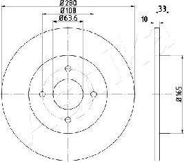 Ashika 61-00-0304 - Kočioni disk www.molydon.hr