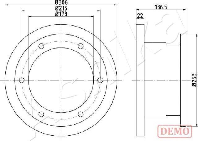 Ashika 61-00-0224C - Kočioni disk www.molydon.hr