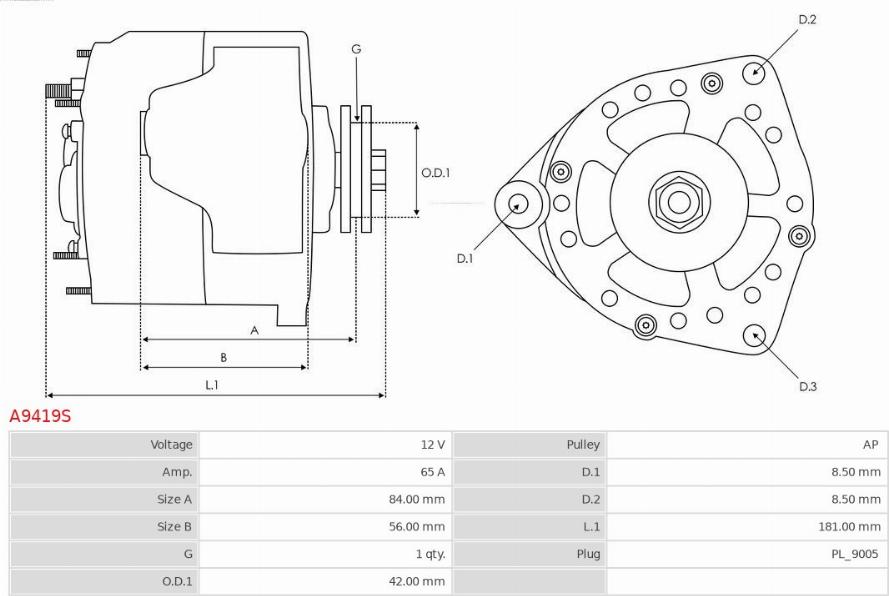 AS-PL A9419S - Alternator www.molydon.hr