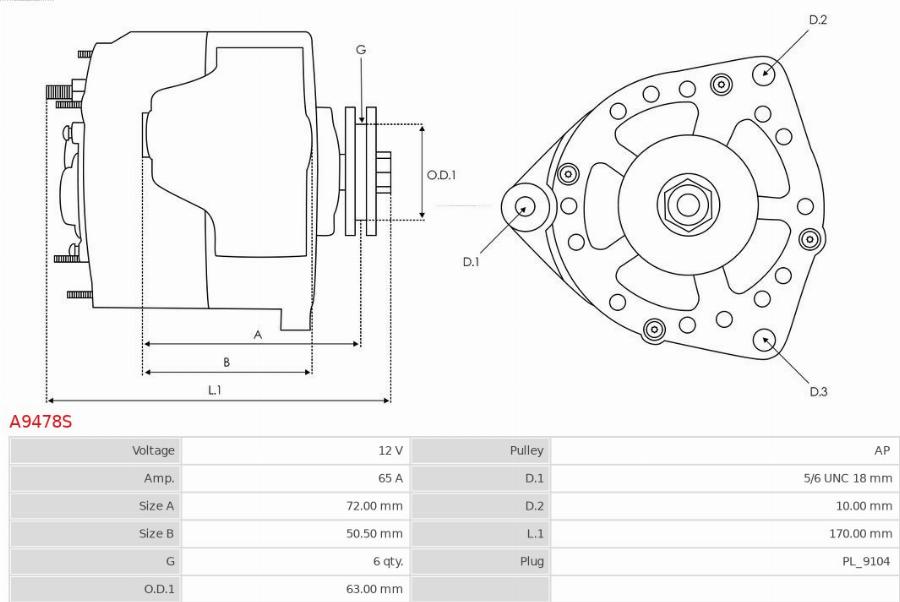 AS-PL A9478S - Alternator www.molydon.hr