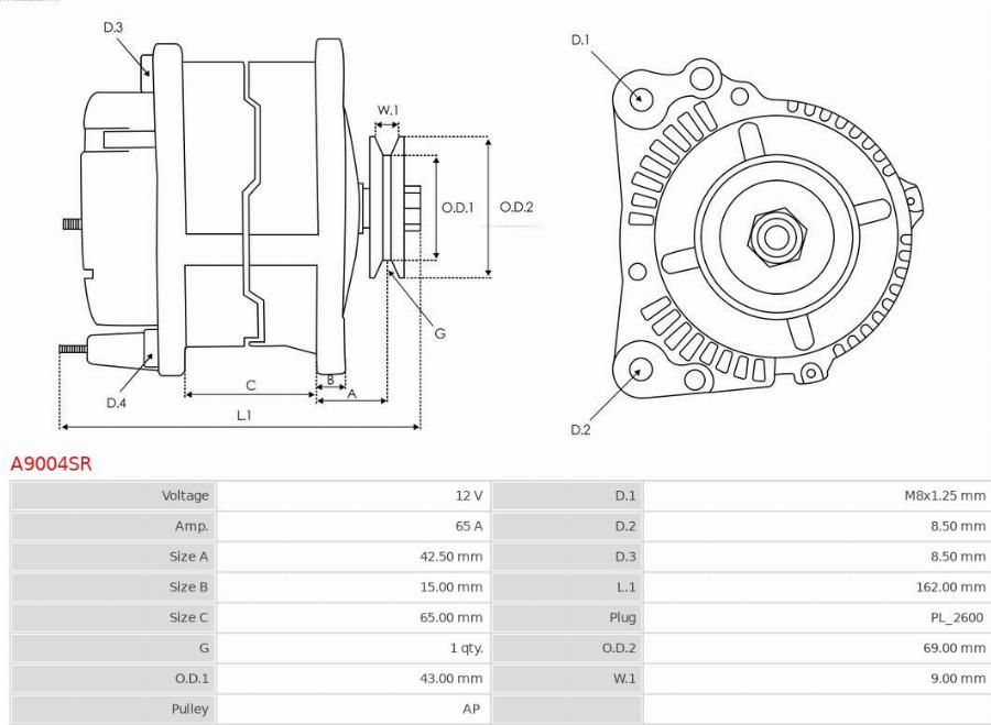 AS-PL A9004SR - Alternator www.molydon.hr