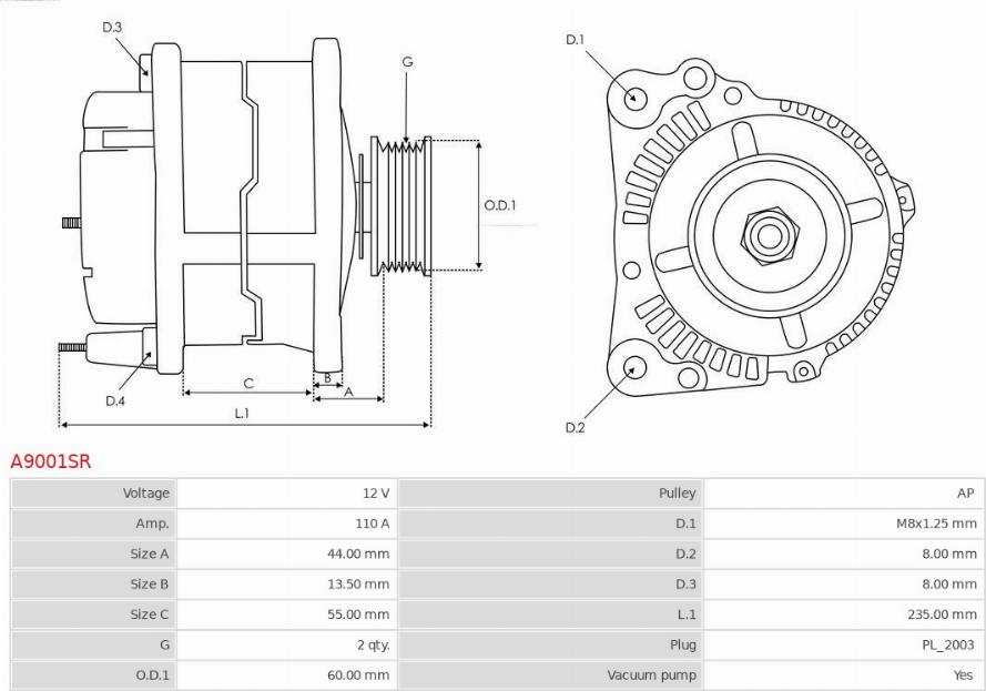 AS-PL A9001SR - Alternator www.molydon.hr