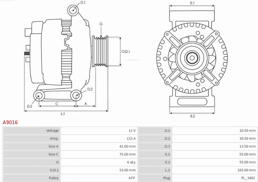 AS-PL A9016 - Alternator www.molydon.hr