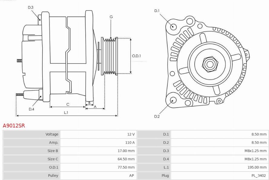 AS-PL A9012SR - Alternator www.molydon.hr