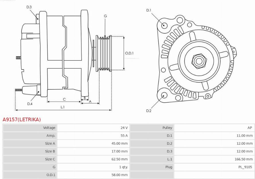 AS-PL A9157(LETRIKA) - Alternator www.molydon.hr