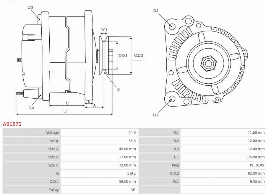 AS-PL A9157S - Alternator www.molydon.hr