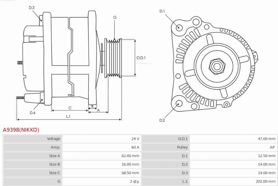 AS-PL A9398(NIKKO) - Alternator www.molydon.hr