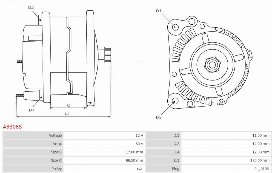 AS-PL A9308S - Alternator www.molydon.hr