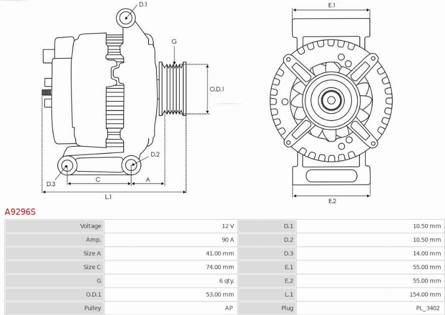 AS-PL A9296S - Alternator www.molydon.hr