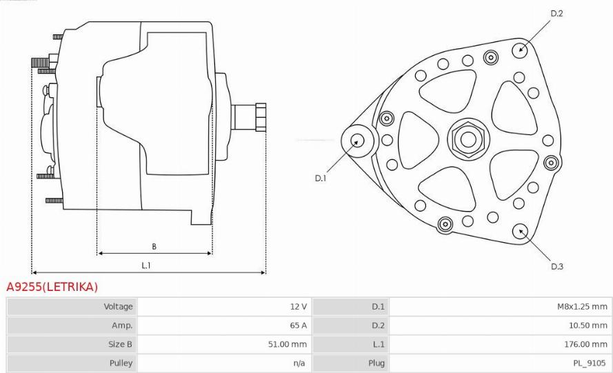 AS-PL A9255(LETRIKA) - Alternator www.molydon.hr