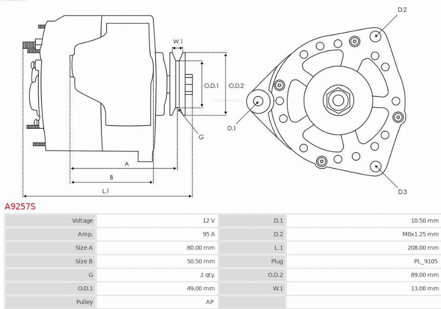 AS-PL A9257S - Alternator www.molydon.hr