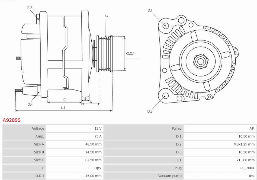 AS-PL A9289S - Alternator www.molydon.hr