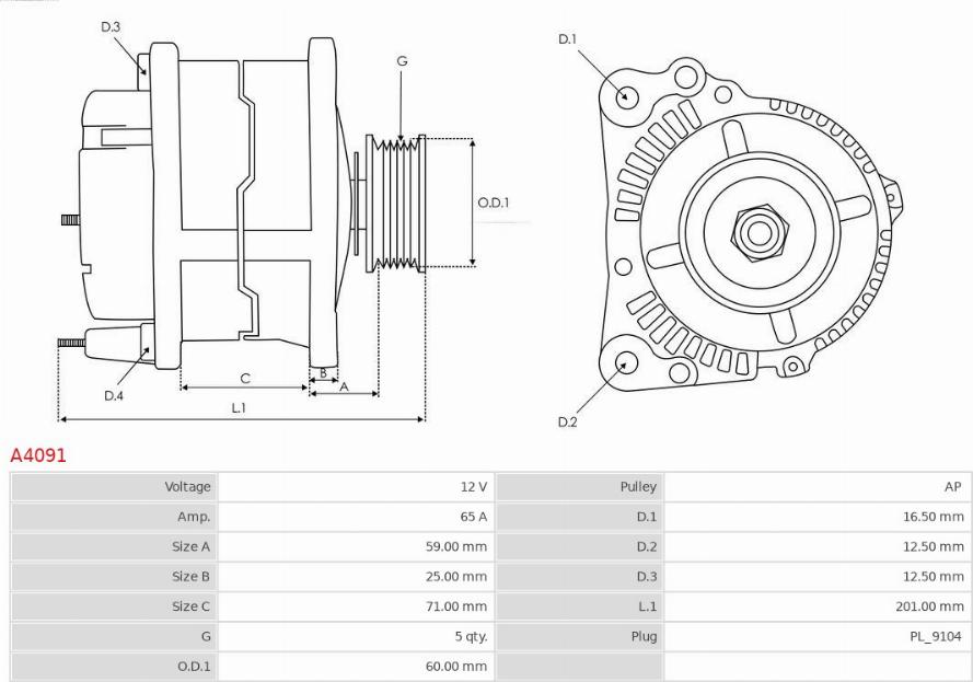 AS-PL A4091 - Alternator www.molydon.hr