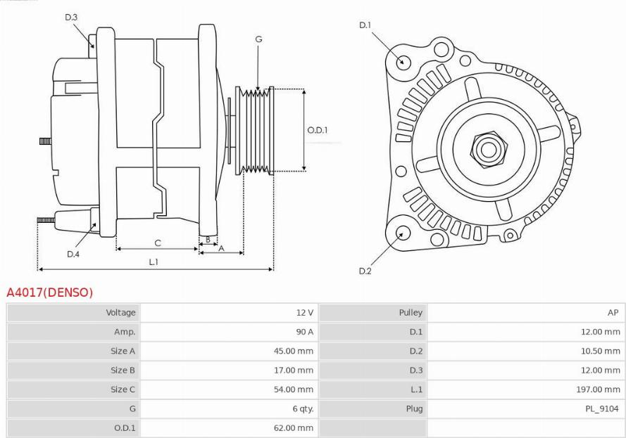 AS-PL A4017(DENSO) - Alternator www.molydon.hr