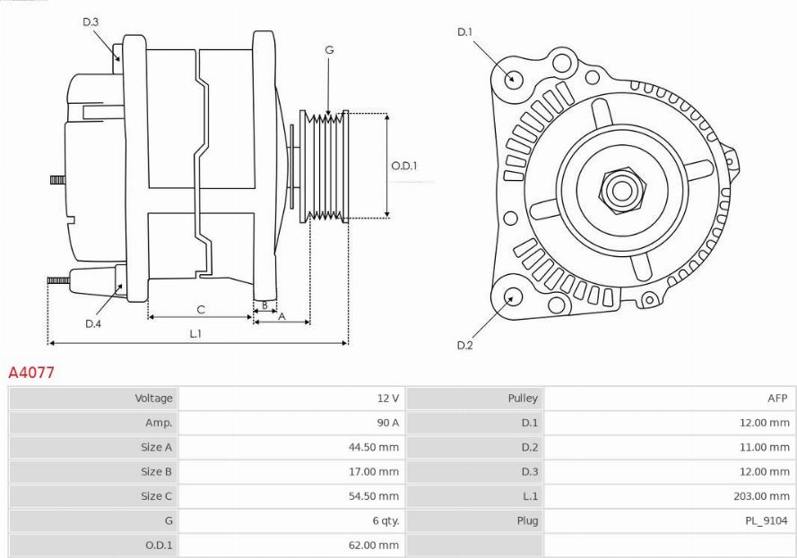 AS-PL A4077 - Alternator www.molydon.hr