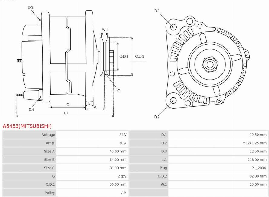 AS-PL A5453(MITSUBISHI) - Alternator www.molydon.hr