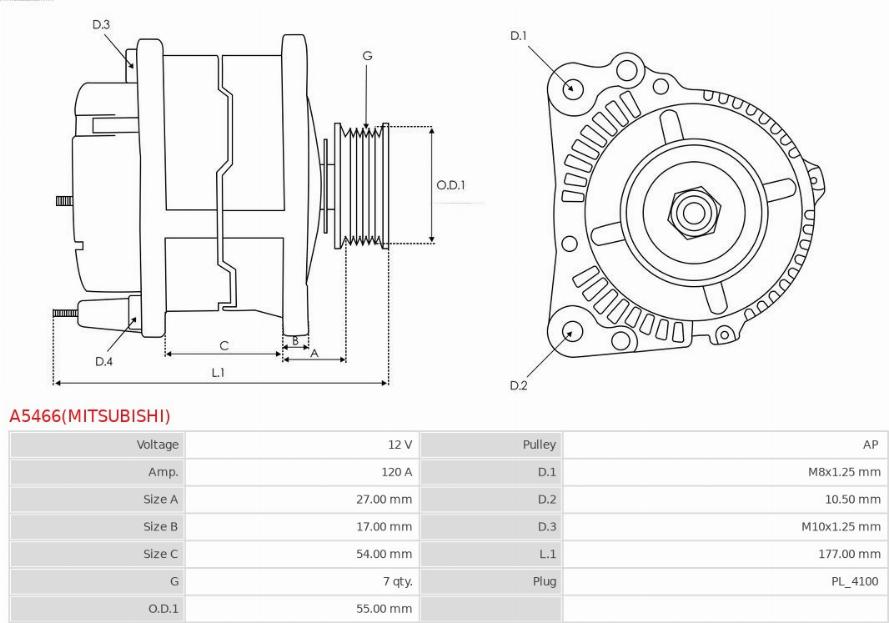 AS-PL A5466(MITSUBISHI) - Alternator www.molydon.hr