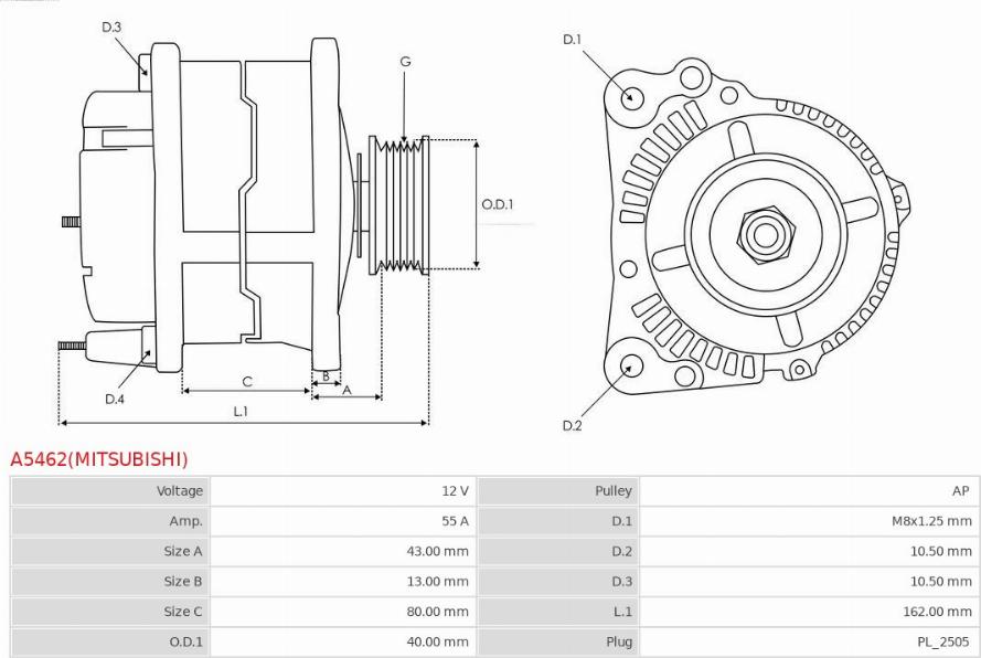 AS-PL A5462(MITSUBISHI) - Alternator www.molydon.hr