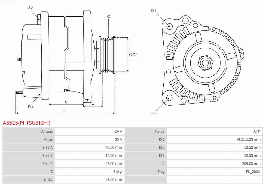 AS-PL A5515(MITSUBISHI) - Alternator www.molydon.hr