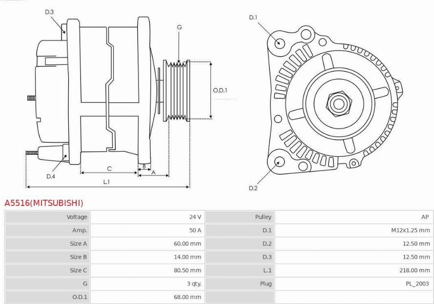 AS-PL A5516(MITSUBISHI) - Alternator www.molydon.hr