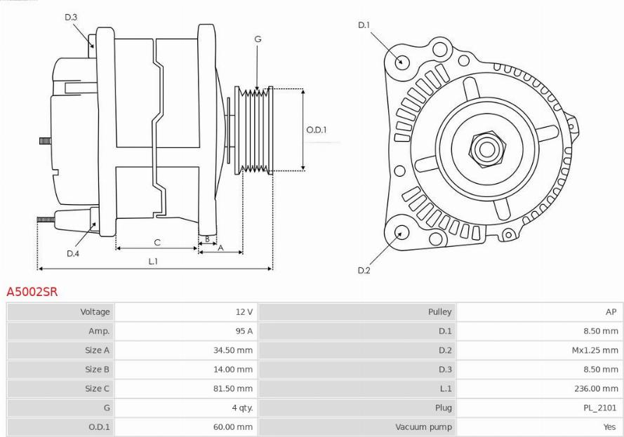 AS-PL A5002SR - Alternator www.molydon.hr