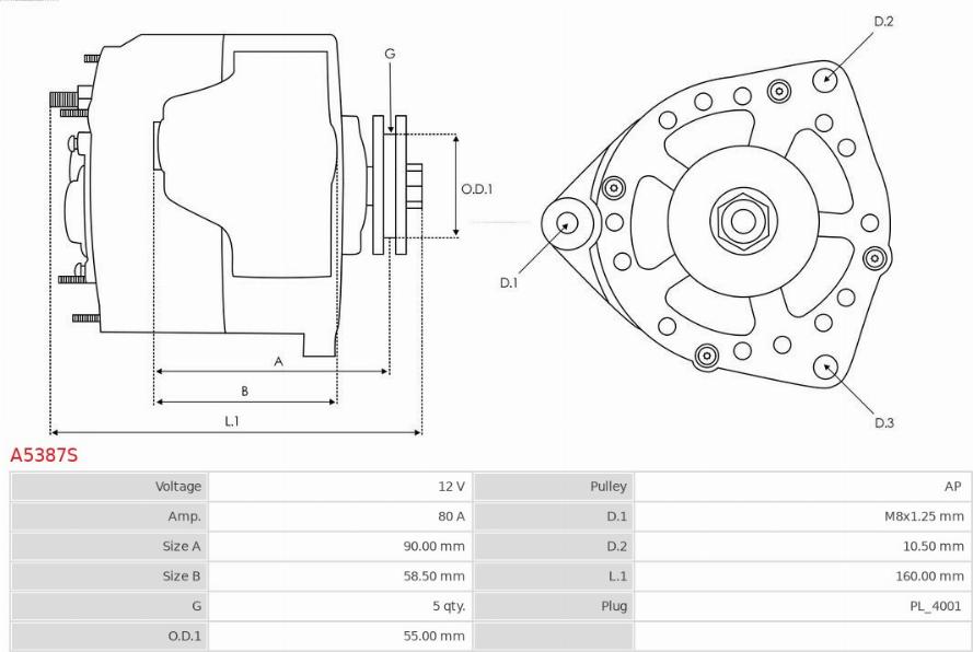 AS-PL A5387S - Alternator www.molydon.hr