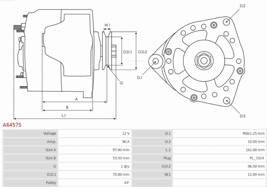 AS-PL A6457S - Alternator www.molydon.hr