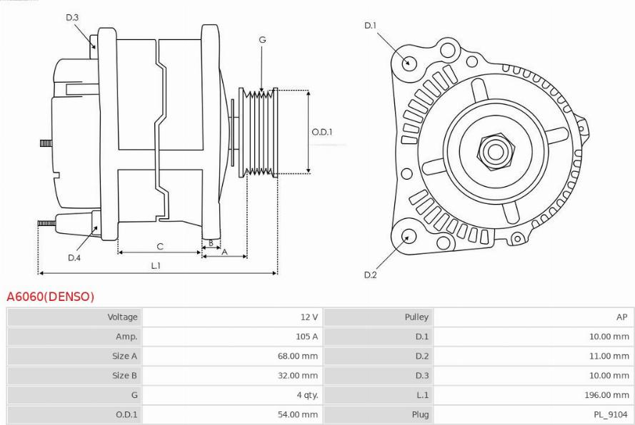 AS-PL A6060(DENSO) - Alternator www.molydon.hr