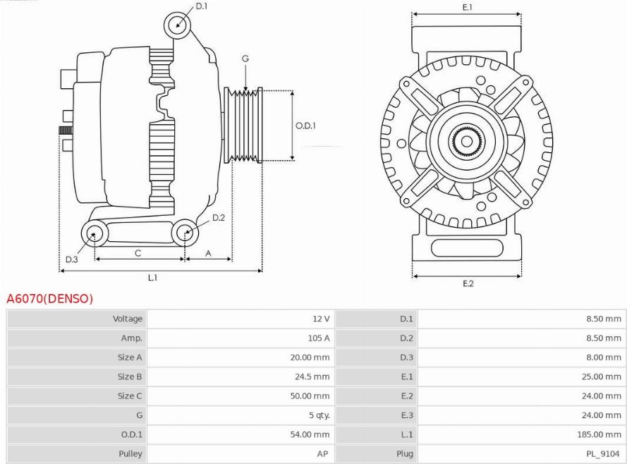 AS-PL A6070(DENSO) - Alternator www.molydon.hr