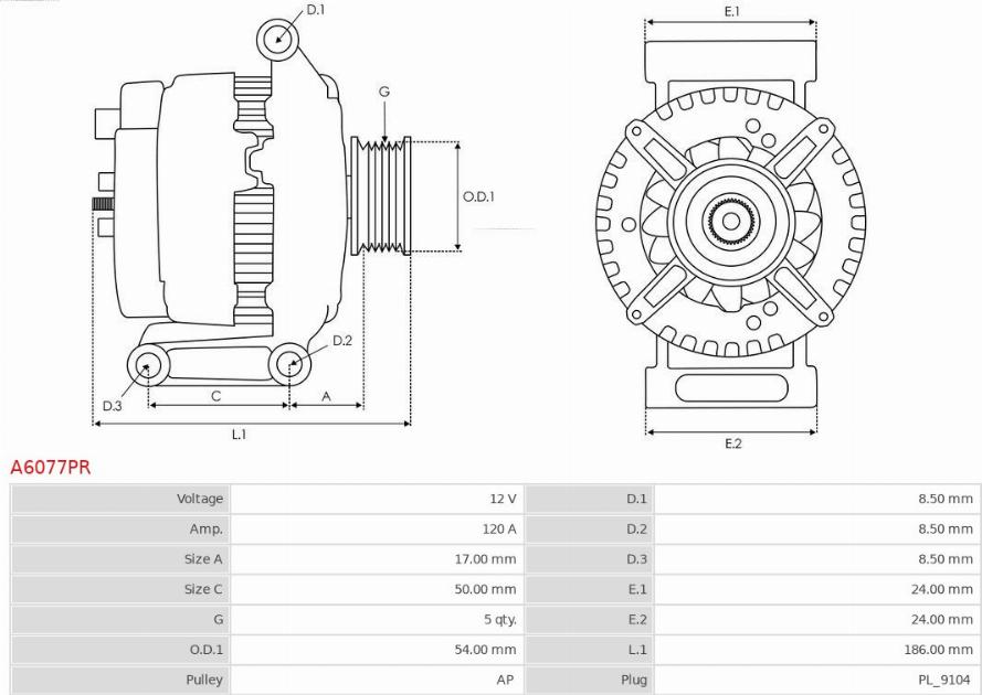 AS-PL A6077PR - Alternator www.molydon.hr